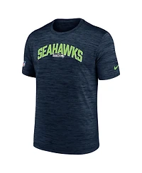Men's Nike Navy Seattle Seahawks Sideline Velocity Athletic Stack Performance T-shirt
