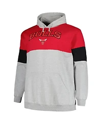 Men's Fanatics Red, Black Chicago Bulls Big and Tall Pullover Hoodie