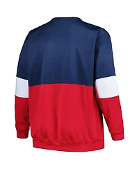 Men's Fanatics Navy, Red New Orleans Pelicans Big and Tall Split Pullover Sweatshirt