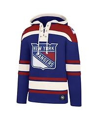 Men's '47 Brand Blue New York Rangers Big and Tall Superior Lacer Pullover Hoodie