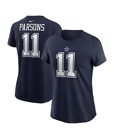 Women's Nike Micah Parsons Navy Dallas Cowboys Player Name and Number T-shirt