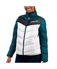 Women's G-iii 4Her by Carl Banks White, Green Philadelphia Eagles New Star Quilted Full-Zip Jacket