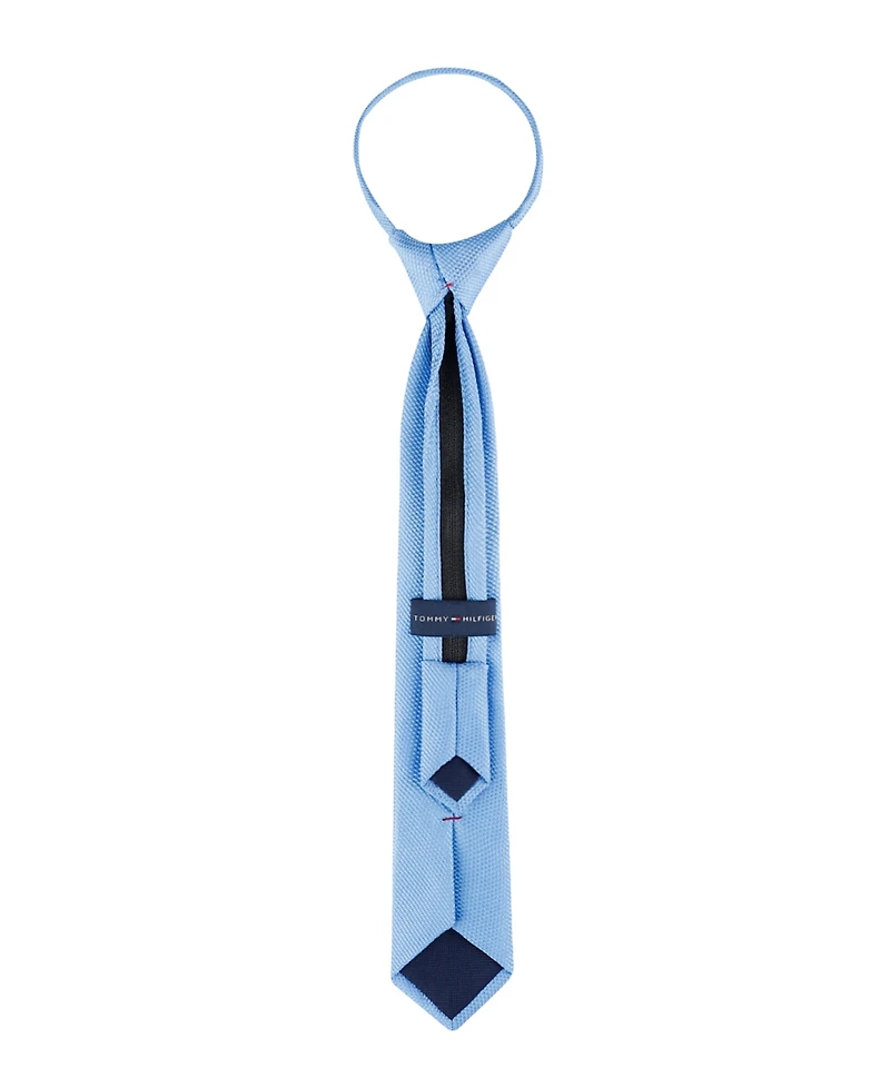 Tommy Hilfiger Boys Textured Solid Pre-Tied Zipper Tie