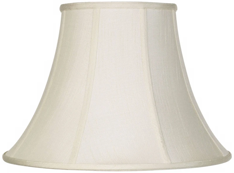 Imperial Shade Creme Large Bell Lamp Shade 9" Top x 18" Bottom x 13" Slant x 12.5" High (Spider) Replacement with Harp and Finial