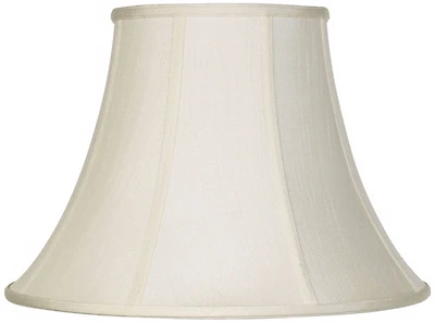 Imperial Shade Creme Large Bell Lamp Shade 9" Top x 18" Bottom x 13" Slant x 12.5" High (Spider) Replacement with Harp and Finial