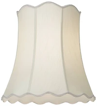 Imperial Shade Creme Large Scallop Bell Lamp Shade 14" Top x 20" Bottom x 20" Slant x 19.75 High (Spider) Replacement with Harp and Fin