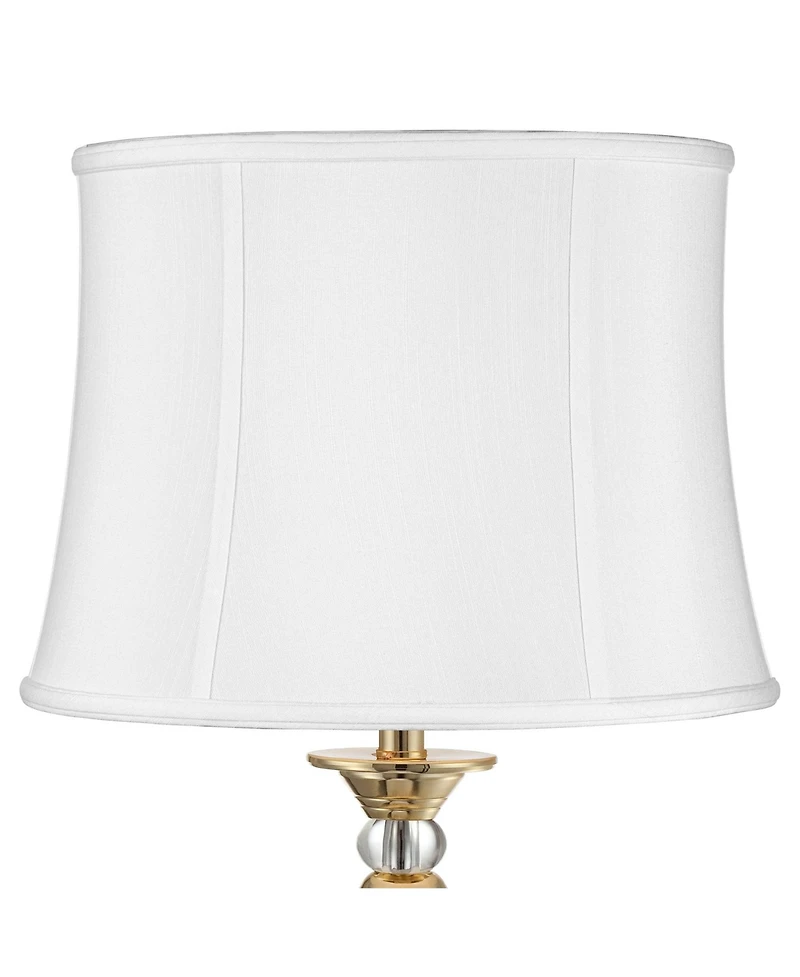 Imperial Shade White Medium Drum Lamp Shade 14" Top x 16" Bottom x 12" Slant (Spider) Replacement with Harp and Finial
