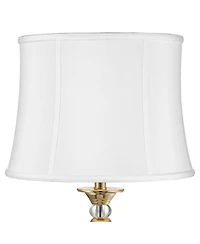 Imperial Shade White Medium Drum Lamp Shade 14" Top x 16" Bottom x 12" Slant (Spider) Replacement with Harp and Finial