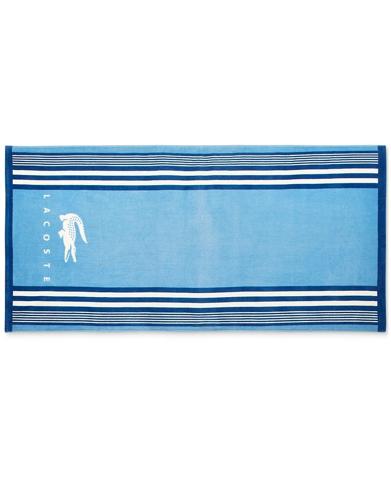Lacoste Home Oki Striped Cotton Beach Towel