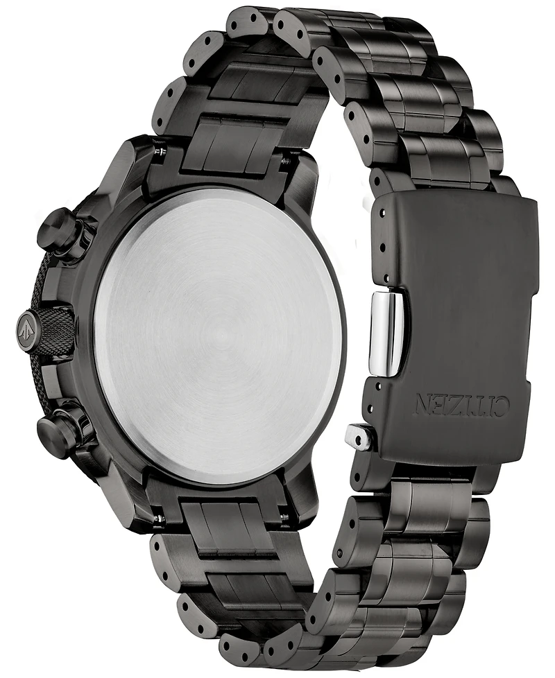 Citizen Eco-Drive Men's Chronograph Promaster Geo Trekker Gray-Tone Stainless Steel Bracelet Watch 46mm