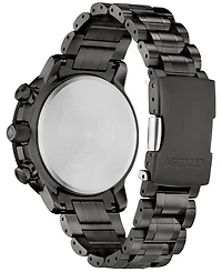 Citizen Eco-Drive Men's Chronograph Promaster Geo Trekker Gray-Tone Stainless Steel Bracelet Watch 46mm