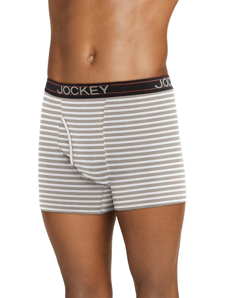 Jockey Men's Lightweight Cotton Blend 5" Boxer Briefs, Pack of 4
