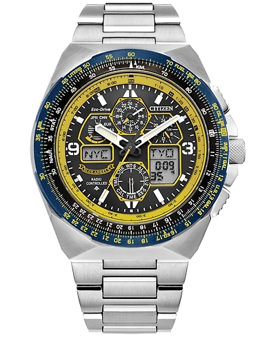 Citizen Eco-Drive Men's Chronograph Promaster Skyhawk A-t Blue Angels Stainless Steel Bracelet Watch 46mm