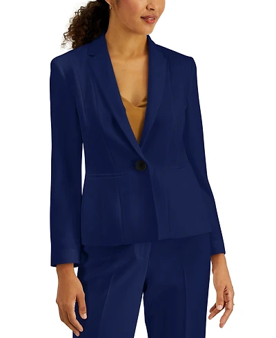 Kasper Women's Stretch Crepe One Button Blazer, Regular & Petite