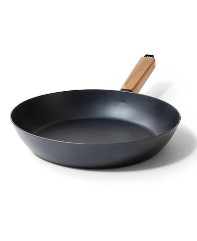 Alva Forest 8” Carbon Steel Frying Pan - Stay-Cool Acacia Handle