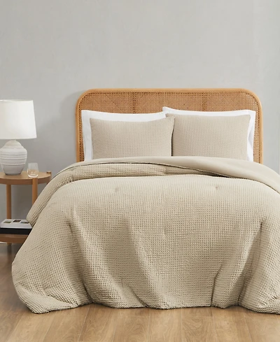 Truly Soft Textured Waffle 3 Piece Comforter Set, King