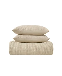 Truly Soft Textured Waffle 3 Piece Comforter Set, King