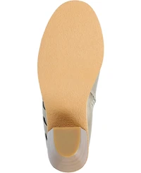 Journee Collection Women's Strap Round Toe Stacked Heel Dress Booties