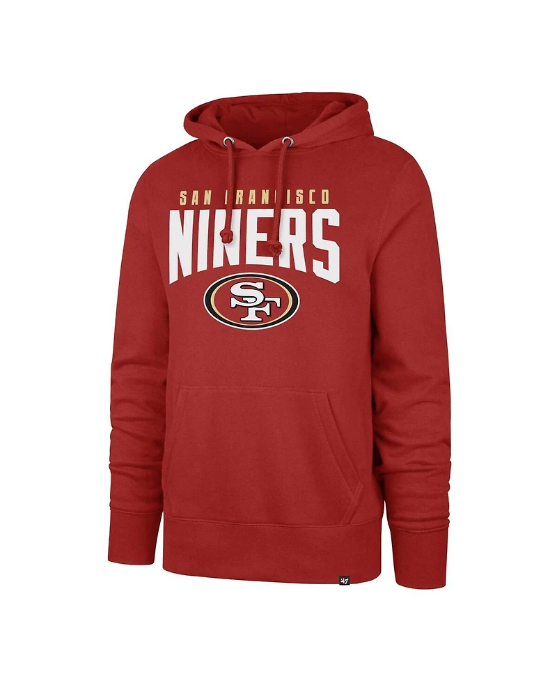 Men's '47 Brand Scarlet San Francisco 49ers Headline Pullover Hoodie
