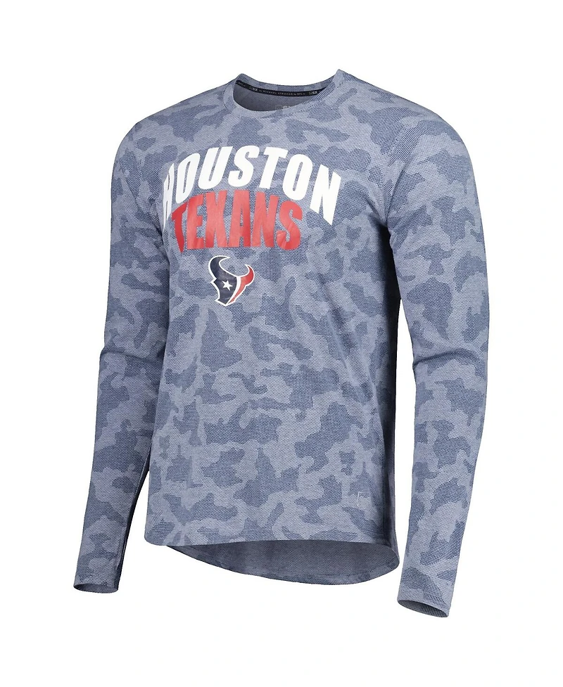 Men's Msx by Michael Strahan Navy Houston Texans Performance Camo Long Sleeve T-shirt