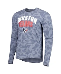 Men's Msx by Michael Strahan Navy Houston Texans Performance Camo Long Sleeve T-shirt