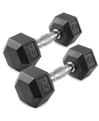 Philosophy Gym Rubber Coated Hex Dumbbell Hand Weights