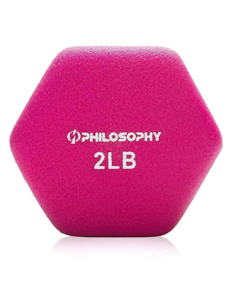Philosophy Gym Neoprene Dumbbell Hexagon Hand Weights, 2 lb Pair - 4 lb Total