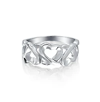 Bling Jewelry Bff Friendship Open Heart Huggies Kisses Xo Eternity Band Promise Ring Sterling Silver