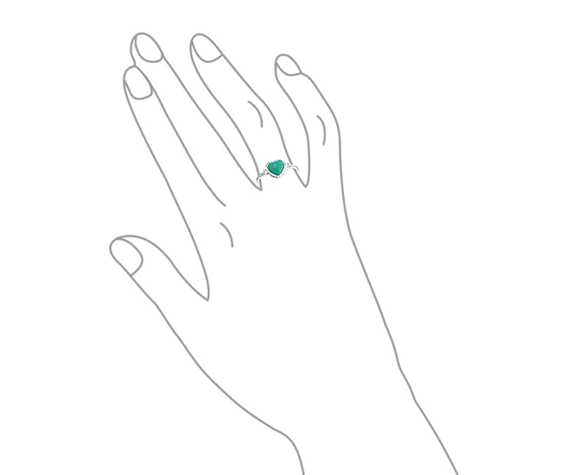 Bling Jewelry Blue Natural Stabilized Turquoise Bezel Heart Ring Sterling Silver