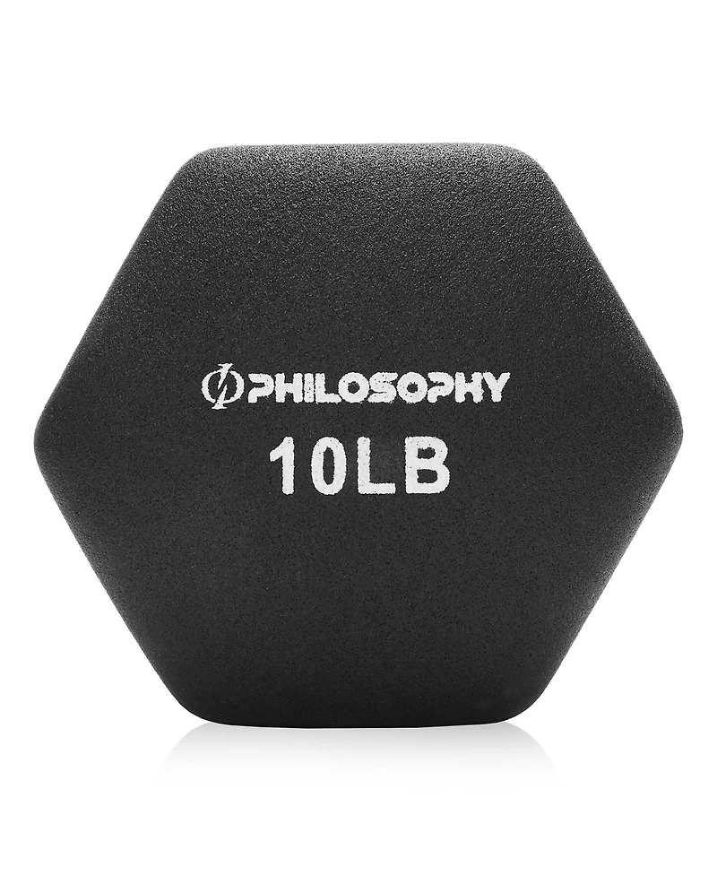 Philosophy Gym Neoprene Dumbbell Hexagon Hand Weights, lb Pair