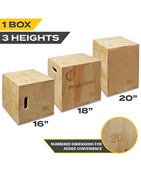 Philosophy Gym 3 in 1 Wood Plyometric Box - 20" x 18" x 16" Jumping Plyo Box for Training and Conditioning