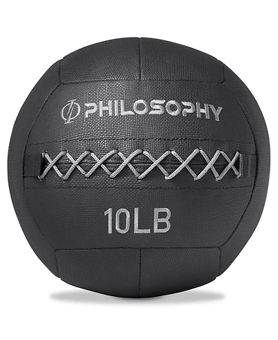 Philosophy Gym Wall Ball, 10 Lb - Soft Shell Weighted Medicine Ball with Non-Slip Grip