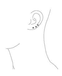 Bling Jewelry Retro 3D Flower Three Roses Wire Ear Pin Climbers Crawlers Rose Earrings Oxidized Sterling Silver