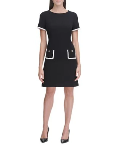 Tommy Hilfiger Womens Colorblocked Pocket Sheath Dress 0p 18