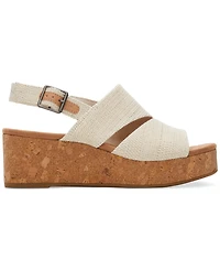 Toms Women's Claudine Slingback Cork Wedge Platform Sandals