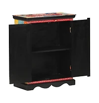 Hand Painted Sideboard 23.6"x11.8"x29.5" Solid Mango Wood