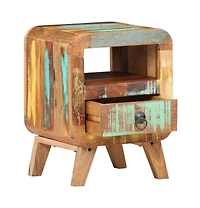 Bedside Cabinet 11.8"x11.8"x16.1" Solid Reclaimed Wood