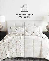 ienjoy Home Foliage Stripe 3-Piece Comforter Set, Full/Queen