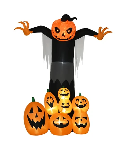 Homcom 106.25" Giant Halloween Pumpkin Inflatable Decoration