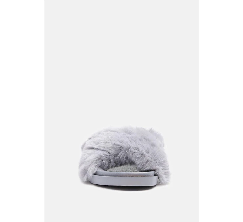 Womens homey fur slip-on flats