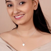 Bling Jewelry Tiny Minimalist Blank Plain Flat Heart Shape Initial Pendant Necklace Sterling Silver