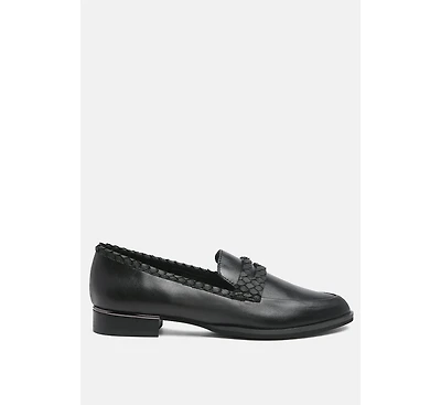 Womens Nadia Leather Penny Loafers