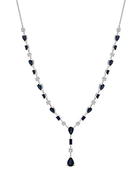 Blue Sapphire (5 ct. t.w.) & White Sapphire (5/8 ct. t.w.) 17" Lariat Necklace in Sterling Silver