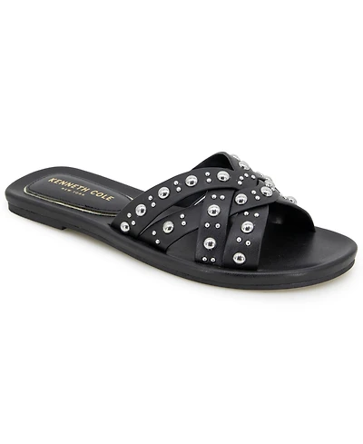 Kenneth Cole New York Women's Jula Stud Slip On Flat Sandals