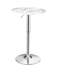Sugift 360° Swivel Cocktail Pub Table with Sliver Leg and Base