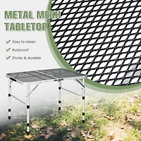 Sugift Aluminum Grill Table with Iron Mesh Top