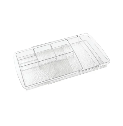 mDesign Expandable Makeup Organizer Tray for Bathroom Drawers - Clear