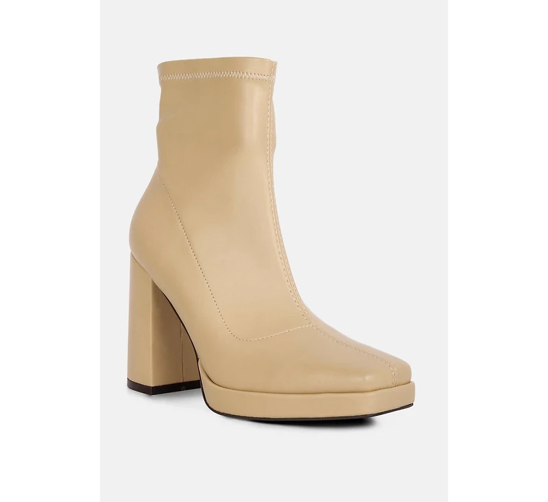 Tintin Square Toe Ankle Heeled Boots