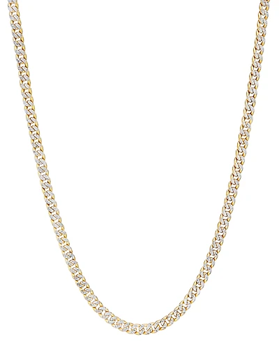 Double-Sided Cuban Link 22" Chain Necklace in 10k Two-Tone Gold