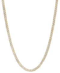Double-Sided Cuban Link 22" Chain Necklace in 10k Two-Tone Gold